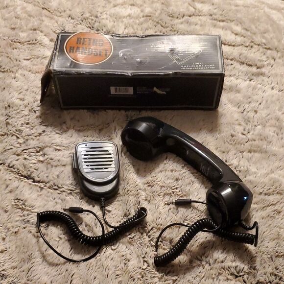 Retro Handset Black Phone & CB Radio Accessory Pack - Picture 1 of 10